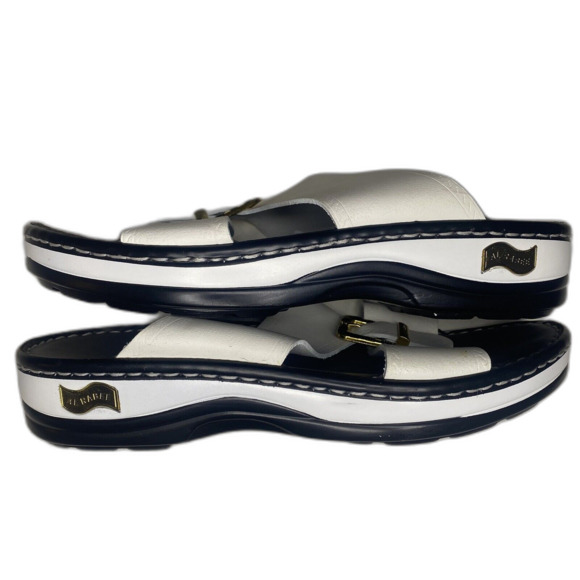 Italian Leather Handmade Sandals Men's Size 10 US Slip-On White Al Rabee - Picture 9 of 9